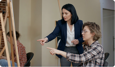 Person developing life skills with support